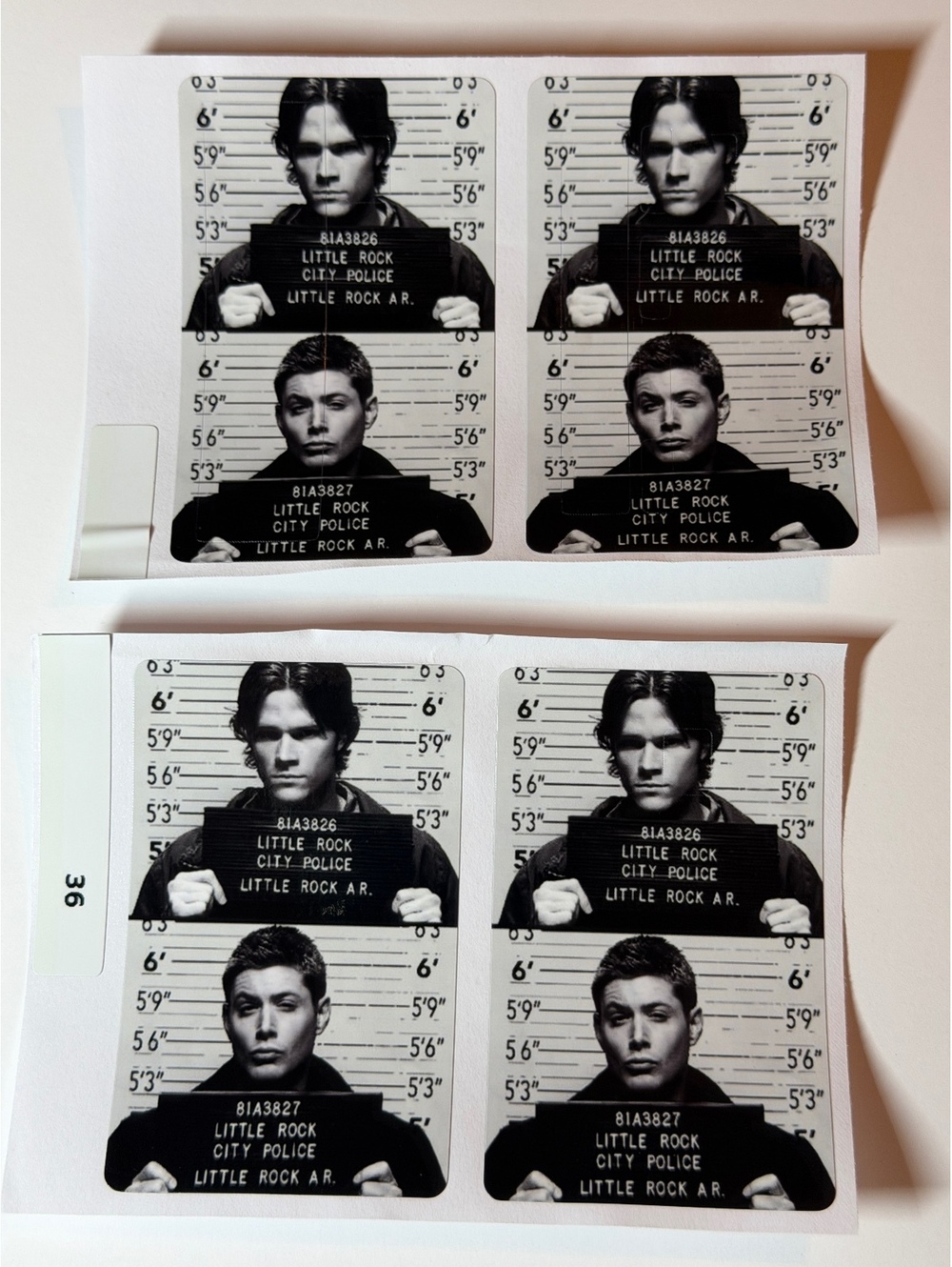 SPN mug shot photos credit card sticker 4 pack